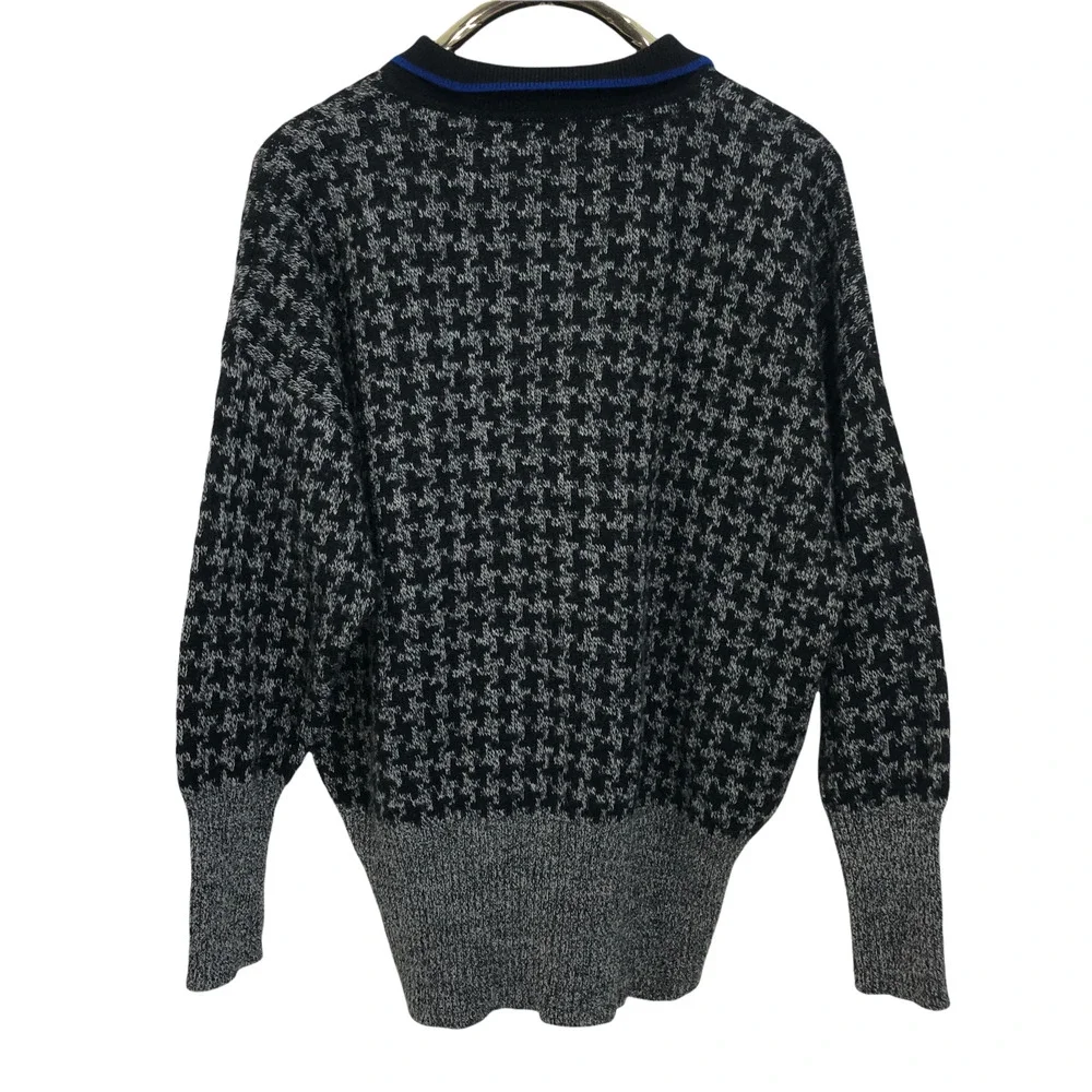 Vintage 80s Italian Wool Blend Herringbone Pullover Sweater Jumper